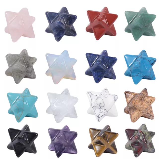 20x Wholesale Natural Mixed Merkaba Star Quartz Crystal Skull Reiki Healing Gem