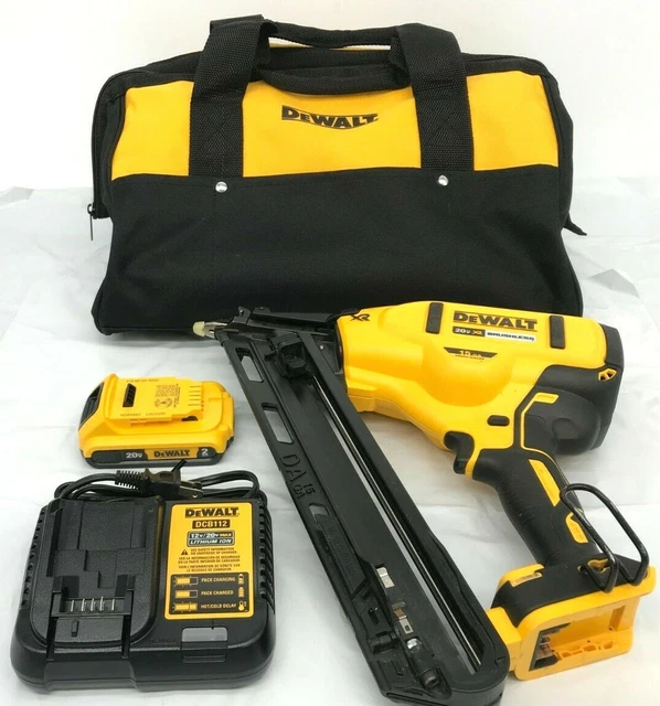 DEWALT DCN650D1 20V Max 15Ga Cordless Brushless Angled Finish Nailer