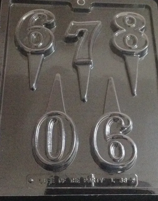 Chocolate Number Birthday Cake Topper Mould Numbers 6 7 8 9 0 Ideal For Fondant