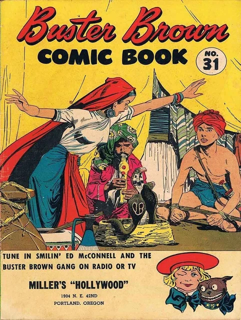 (12) Buster Brown Comic Book 31 Portland Oregon 16" Heavy Duty Usa Metal Ad Sign
