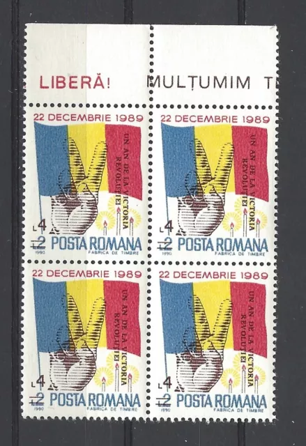 Rumänien 1990, 1.Jahrestag des Sieges der Revolution, VBl., postfrisch MNH