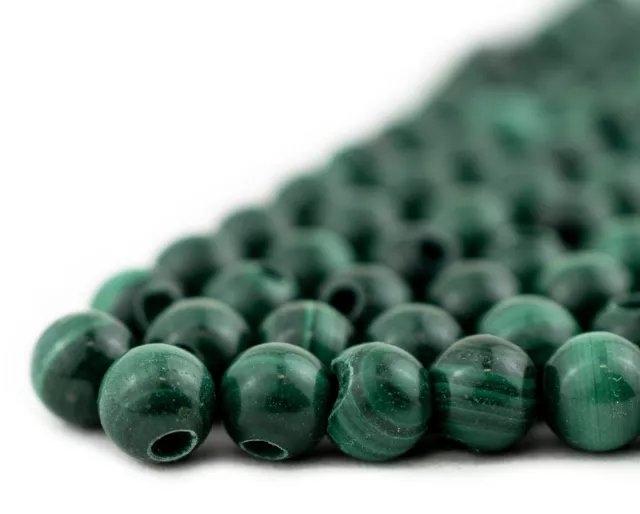 Round Malachite Beads 5mm, Set of 100 Green Stone