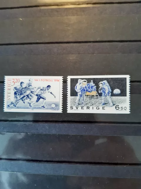 Briefmarken ,Schweden, 1994, 1834-1835., Fußball u. Mond, postfrisch