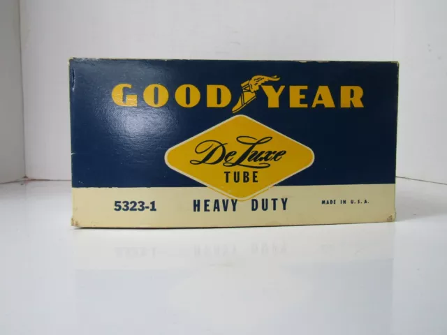 Vintage Goodyear DeLuxe Tire Tube BOX ONLY FOR DISPLAY 6.00-16 Natural Rubber