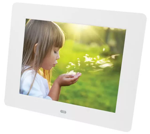 7" Digital Photo Frame Multimedia Player Usb Card Reader Jpeg Mp3 Avi White