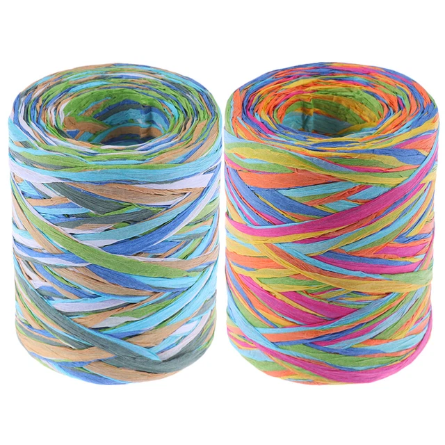 2 rouleaux enveloppement de cadeaux Ribon Ribbon Raffia Cortes d'artisanat pour