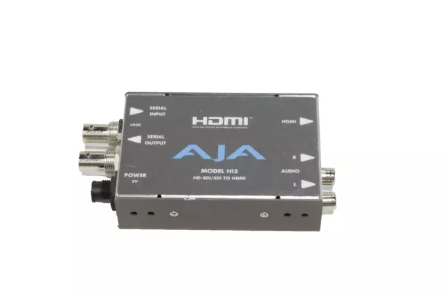 AJA Hi5-Fiber HD/SD SDI Optical Fiber to HDMI Mini Converter 2 Inputs 3 Outputs