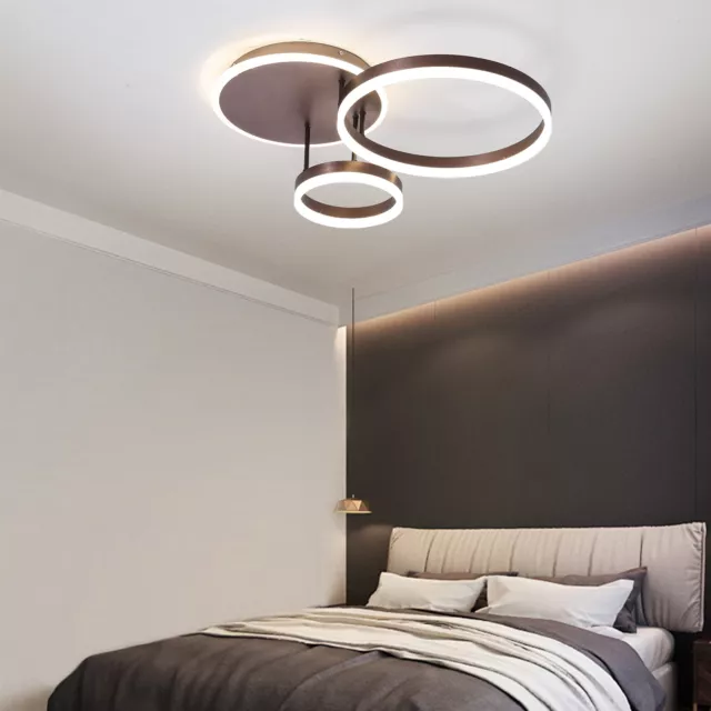 Pendant Light Acrylic Chandelier LED Dimmable Line Light Ceiling Lamp White Ring
