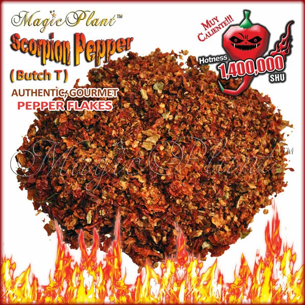 Scorpion Pepper Flakes - Crushed Scorpion Butch T Peppers