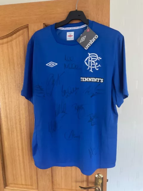 Signed Home Glasgow Rangers Football Shirt Retro 1972  UMBRO TENNENTS Size 2XL