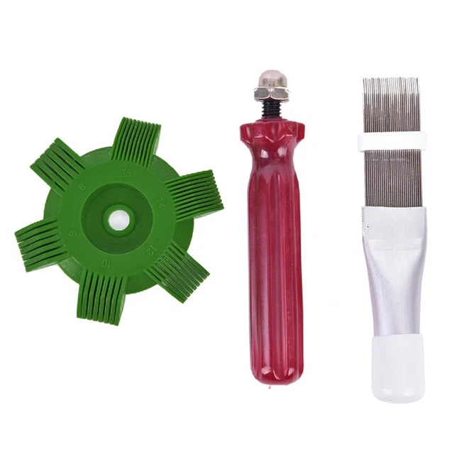 Pettine Per Pulizia Condizionatore - Set Di 3, In Acciaio Inox, Per Lamelle E Condensatore - Foto 5