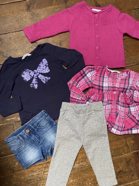 Pacchetto ragazze età 2-3 anni top cardigan pantaloncini jojo mamma bebe h&m 5 articoli