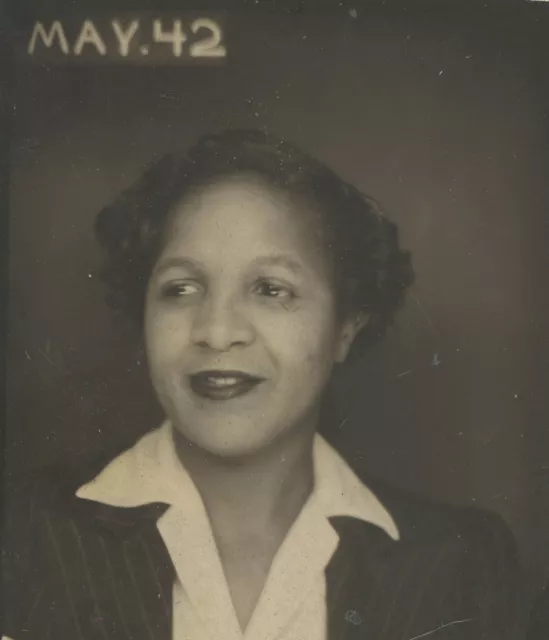 Antik WW2 May 1942 Vintage Fotokabine Afrikanische Lady Alt Künstlerisch Foto