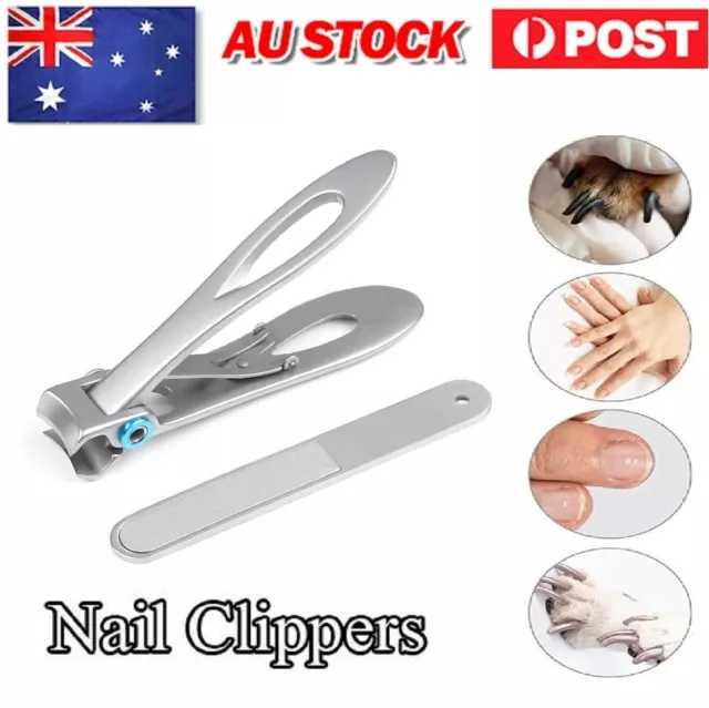 Stainless Steel Nail Clipper Finger Toe Cutter Trimmer File Manicure Pedicure AU