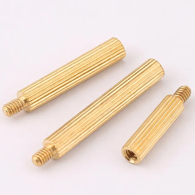 M2 Brass Knurled Spacer Male to Female Round Standoff Studs For PCB Motherboard