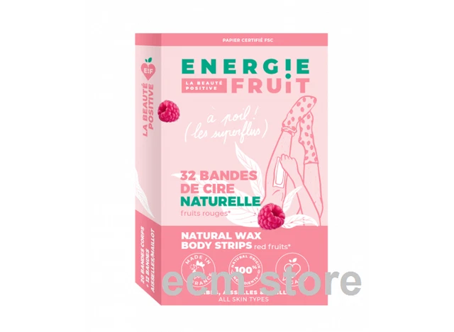 ENERGIE FRUIT 32 Bandes de cire froides FRUITS ROUGES JAMBES,AISSELLES /U37