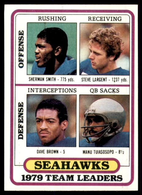 1980 TOPPS TEAM Checklists Sherman Smith/Steve Largent/Dave Brown/Manu ...