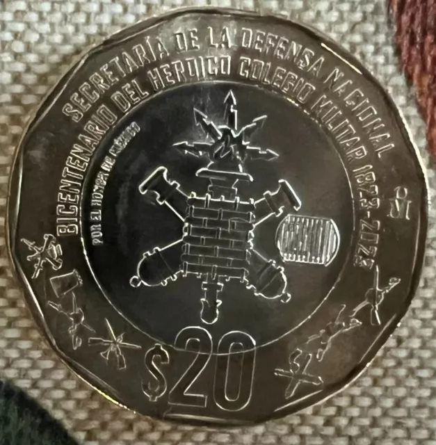 México 20 pesos 2023 - Bicentenario Heroico Colegio Militar