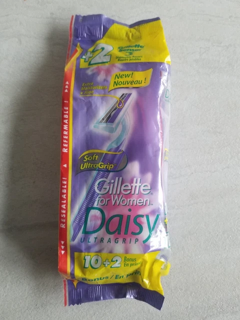 Gillette Daisy Classic Razors agarre ultra suave 10+2 bonus maquinillas de afeitar para mujer NUEVAS