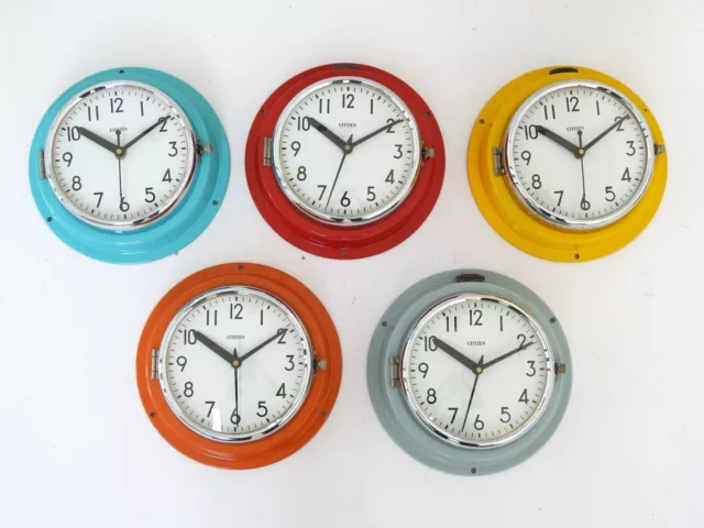 Conjunto de 5 vintage marítimo nuatical ciudadano reloj de pared esclavo...