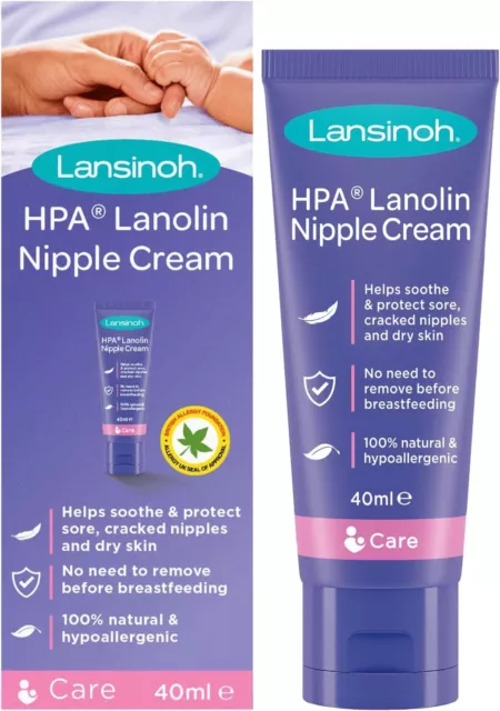 Lansinoh HPA Lanolin Nipple Cream for sore nipple & cracked 40 ml (Pack of 1)