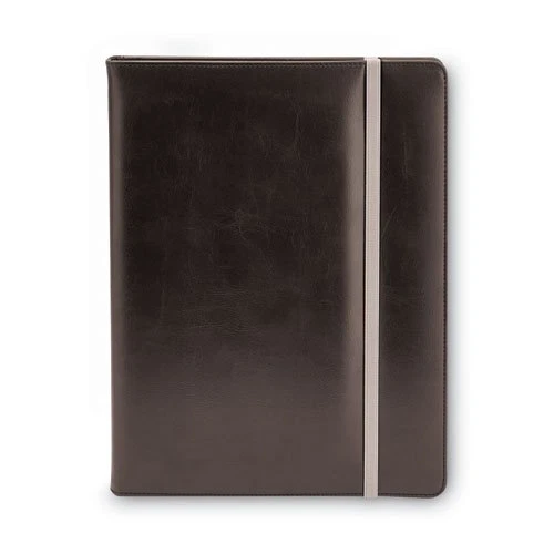 Universal One Padfolio, 8 1/2 x 11, Elastic Closure, Vinyl, Black (UNV32663)
