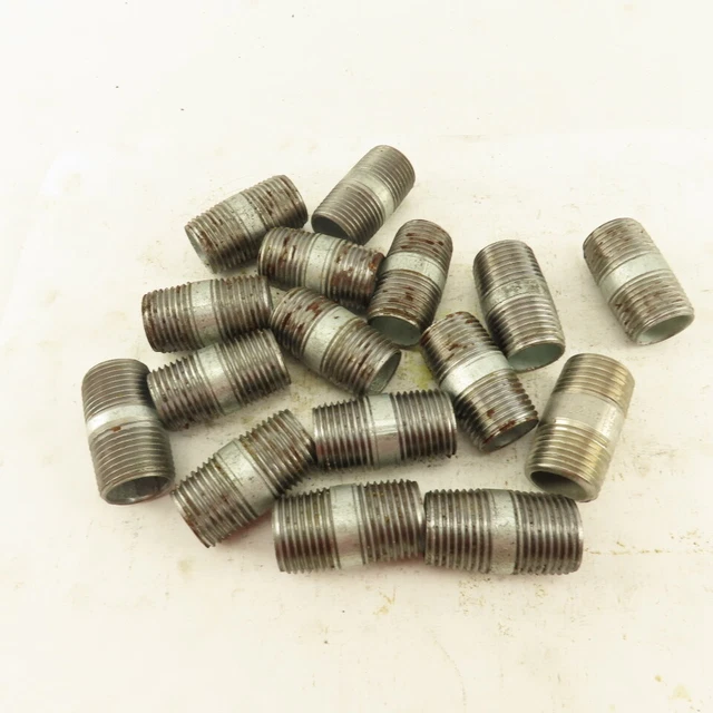1/2" NPT x 1-1/2" Galvanized Iron Pipe Nipple Fitting Schedule 40 Lot of 16