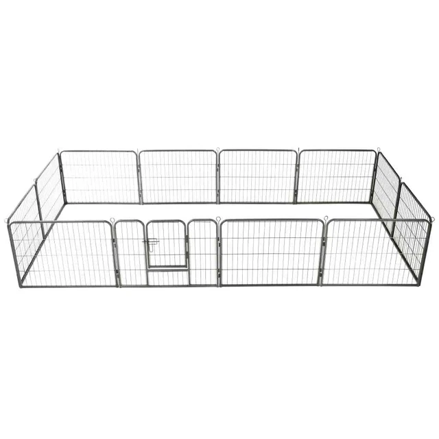 VidaXL Box Cani a 4 Pannelli Nero 50x100cm Acciaio Verniciato Polvere | Leroy Merlin