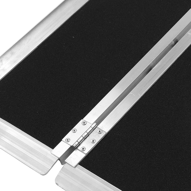 (Rampa portátil antideslizante antideslizante para silla de ruedas plegable de aleación de aluminio rampa LJ4