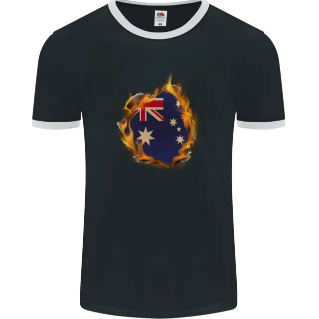 T-shirt Ringer da uomo The Australian Flag Effect Australia FotoL