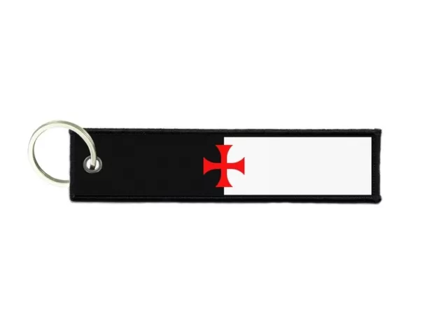 Patche ecusson brode imprime drapeau templier croix jerusalem knight templar