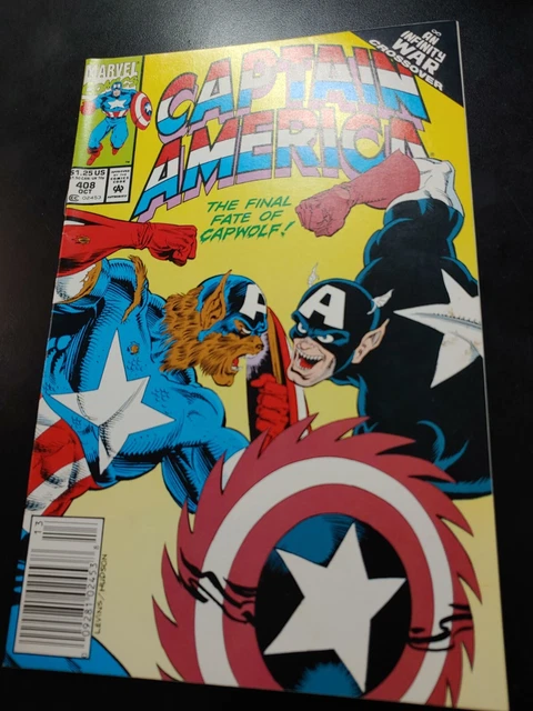 ⭐️ CAPTAIN AMERICA #408 Infinity War (newsstand)(1992 MARVEL Comics) FN/VF Book 3