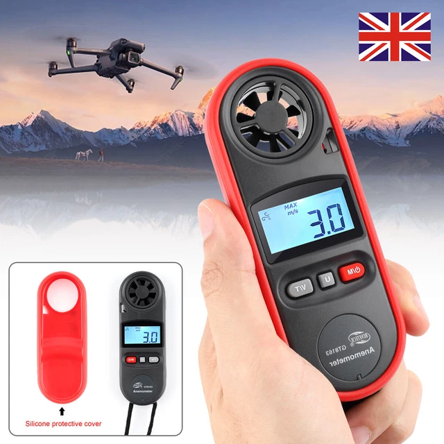 LCD WIND SPEED Gauge Air Velocity Meter Digital Anemometer NTC ...