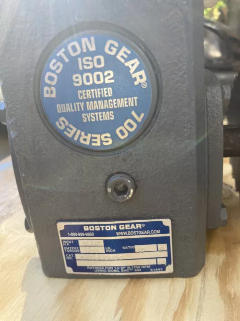 Boston Gear Reducer F71840R56 Ratio 40, Input Hp 0.46, 100 Series