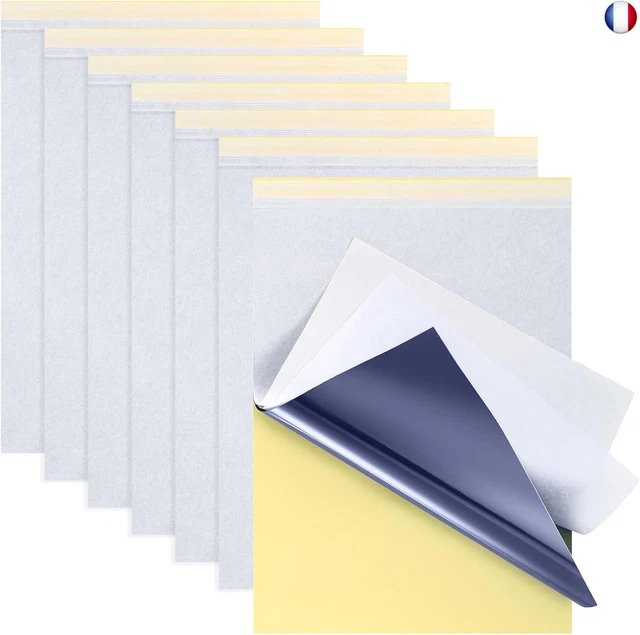 Papier Carbone Blanc 100 Feuilles A4 - Calque Transfert Avec 5 Stylets Pour Motifs Sur Bois, Toile Et Tissu