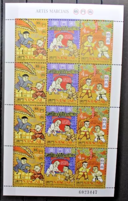 Macao 1997 Arti Marziali Foglio Integro Nuovo Mnh** B.f. (C.7)