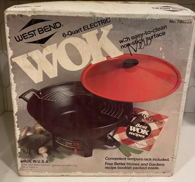VTG Electric Wok by West Bend & Better Home and Gardens & Recipe Booklet