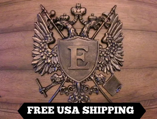 Personalized Shield with Initial, Coat of Arms Medieval Wall Plaque Metal Decor