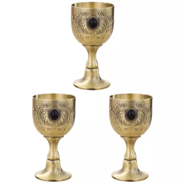 Paquete de 3 copas de copa vintage copas de vino europeas copa de champán