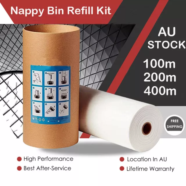 Nappy Bin Refill Kit Liner Film Compatible With For Tommee Tippee Sangenic AU