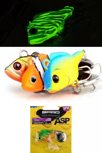 Spro  ASP Jiggin`Spinner auch UV Raubfisch Köder Gamakatsu Haken 5 Größen