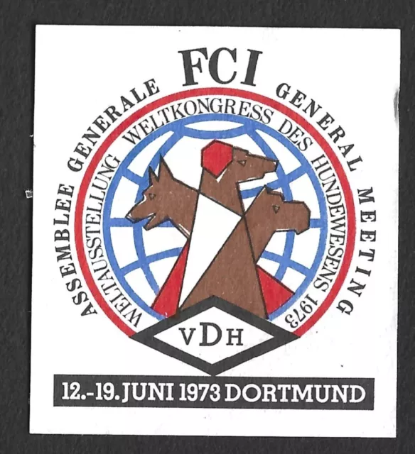 Deutschland 1973 Hundetreffen Aschenputtel. Dortmund. MH kein Kaugummi
