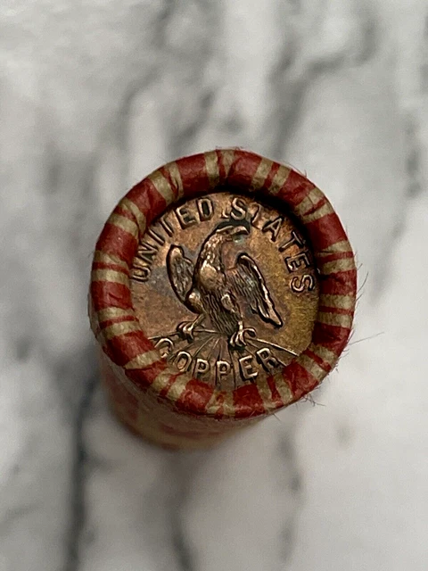 Small Cent Roll 1863 Civil War Token W/Error & 1908 Indian Head Cent Ends