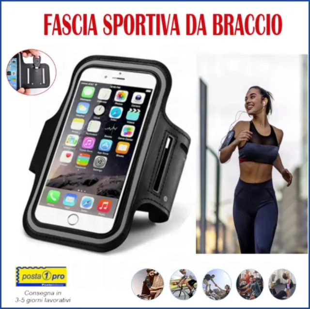 Fascia Da Braccio Sportiva Custodia Porta Cellulare Smartphone Running Fitness