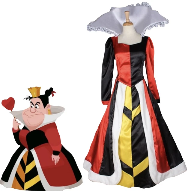 COSTUME REGINA DI Cuori Alice Paese Meraviglie cartoon vestito