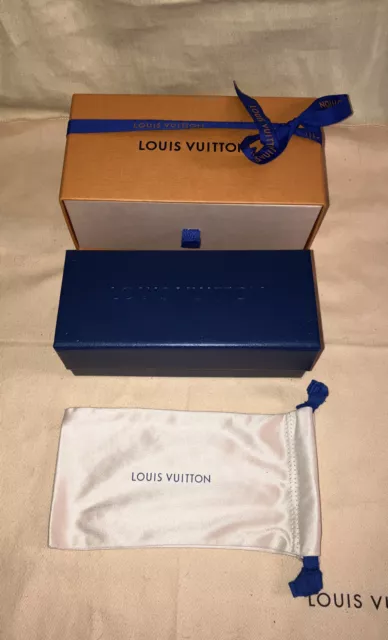 LOUIS VUITTON Empty Sunglasses Box , Navy Blue Case,Dust Bag & Shopping  Bag.