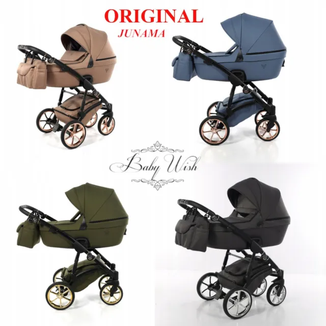 JUNAMA TERMO LINE TEX V2 BABY PRAM 2in1, 3in1  CARRYCOT + CAR SEAT + ISOFIX BASE