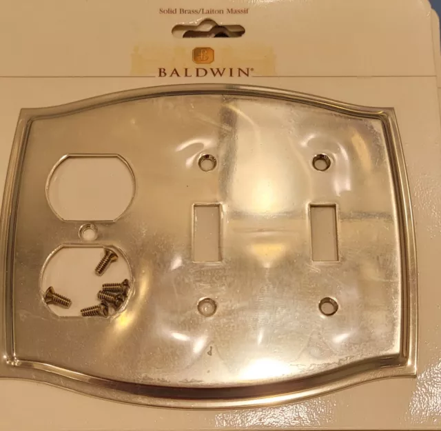 Baldwin Brass Double Toggle Switch & Duplex Outlet Wall Plate Cover Colonial4768