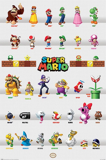 Poster Nintendo Super Mario Character Parade 61 x 91,5 cm