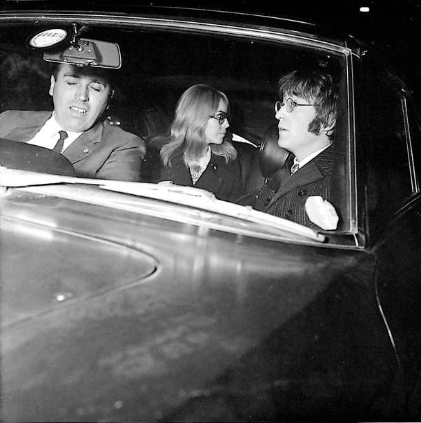 JOHN LENNON WITH wife Cynthia leave the New London Synagogue, St. Old